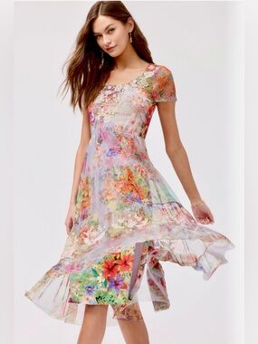 Johnny Was Yasmine Mesh Midi Dress | NWOT